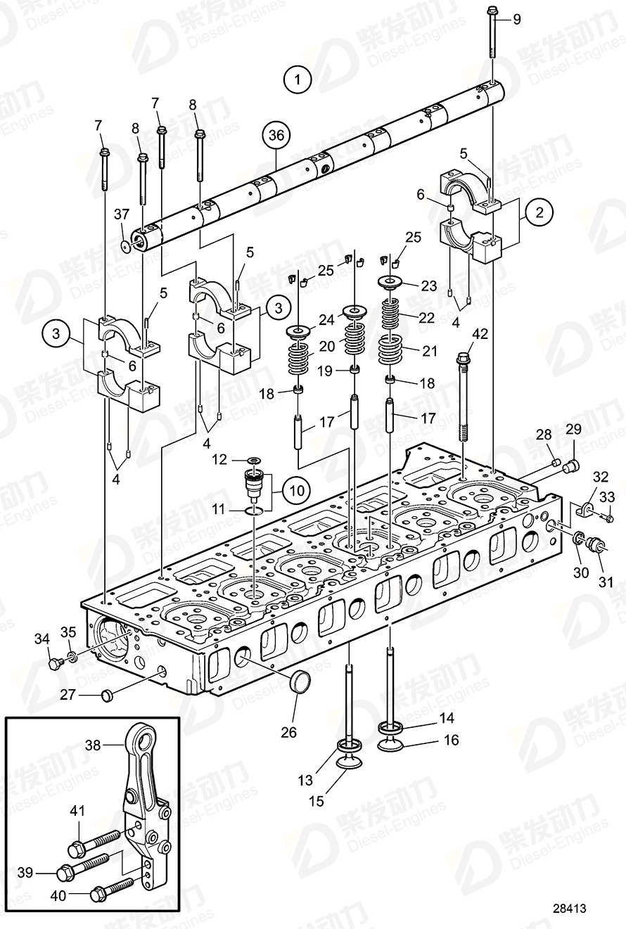 VOLVO Cylinder Head 3801394 Drawing VOLVO Cylinder Head 3801394 Drawing